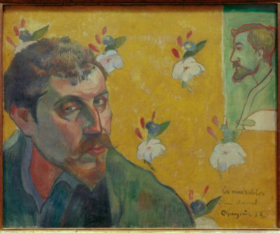 Self-Portrait with Portrait of Bernard, Dedicated to Vincent van Gogh (Les Misérables) by Paul Gauguin